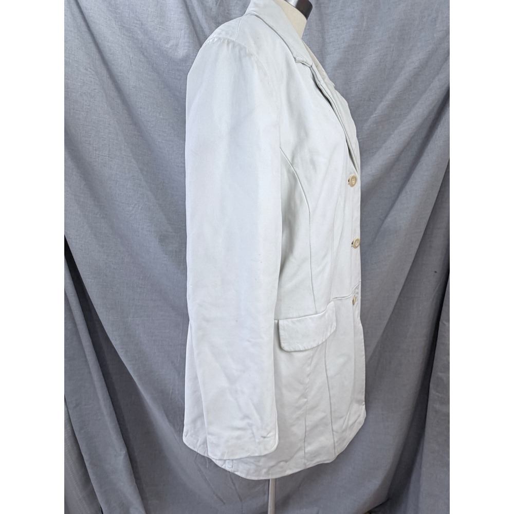 Terry Lewis Classic Luxuries White Genuine Leather Long Coat Size 1X - Picture 13 of 13